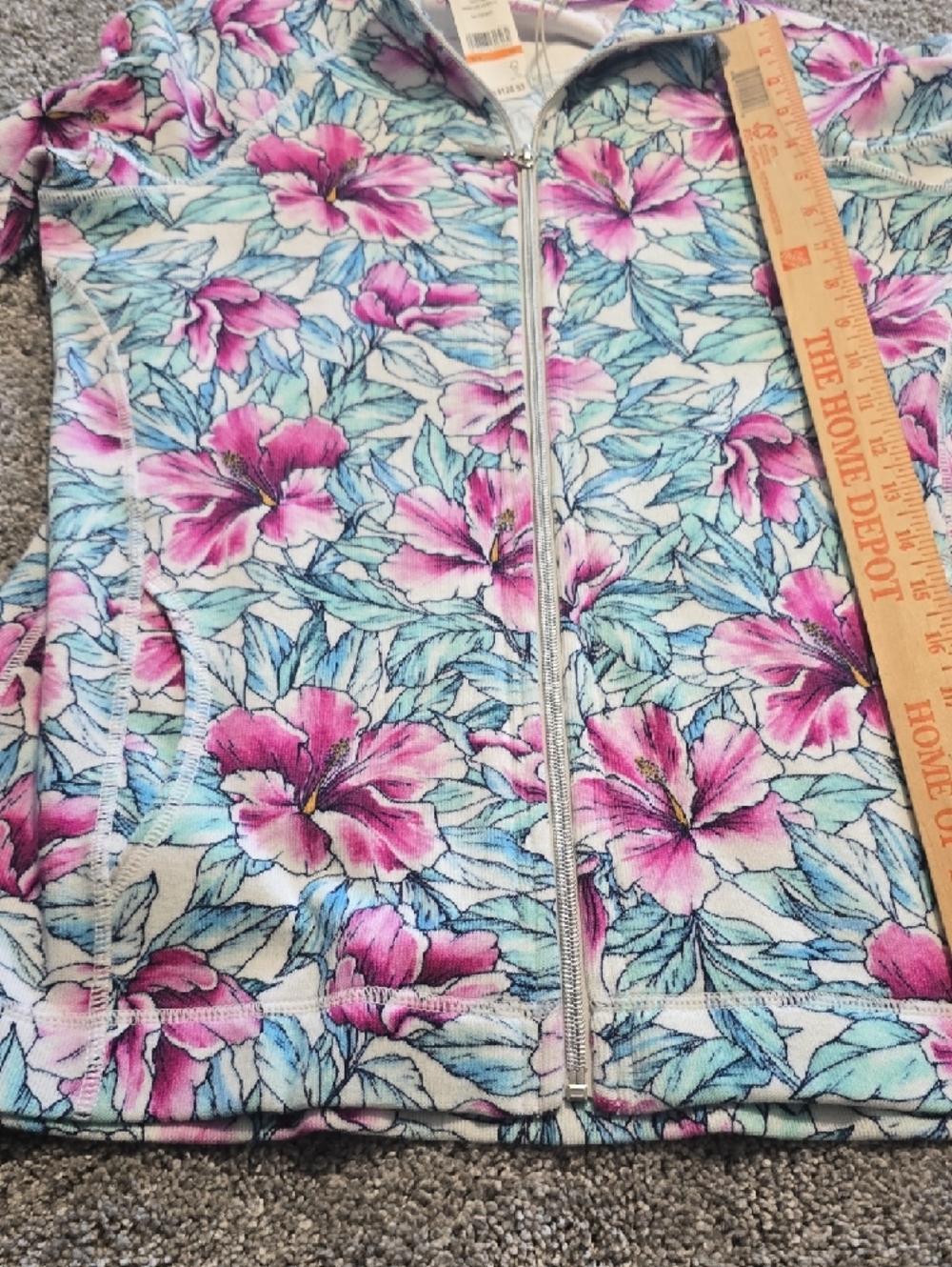Tommy Bahama Pink & Aqua Floral Zip Jacket Small Nwt - Picture 6 of 7